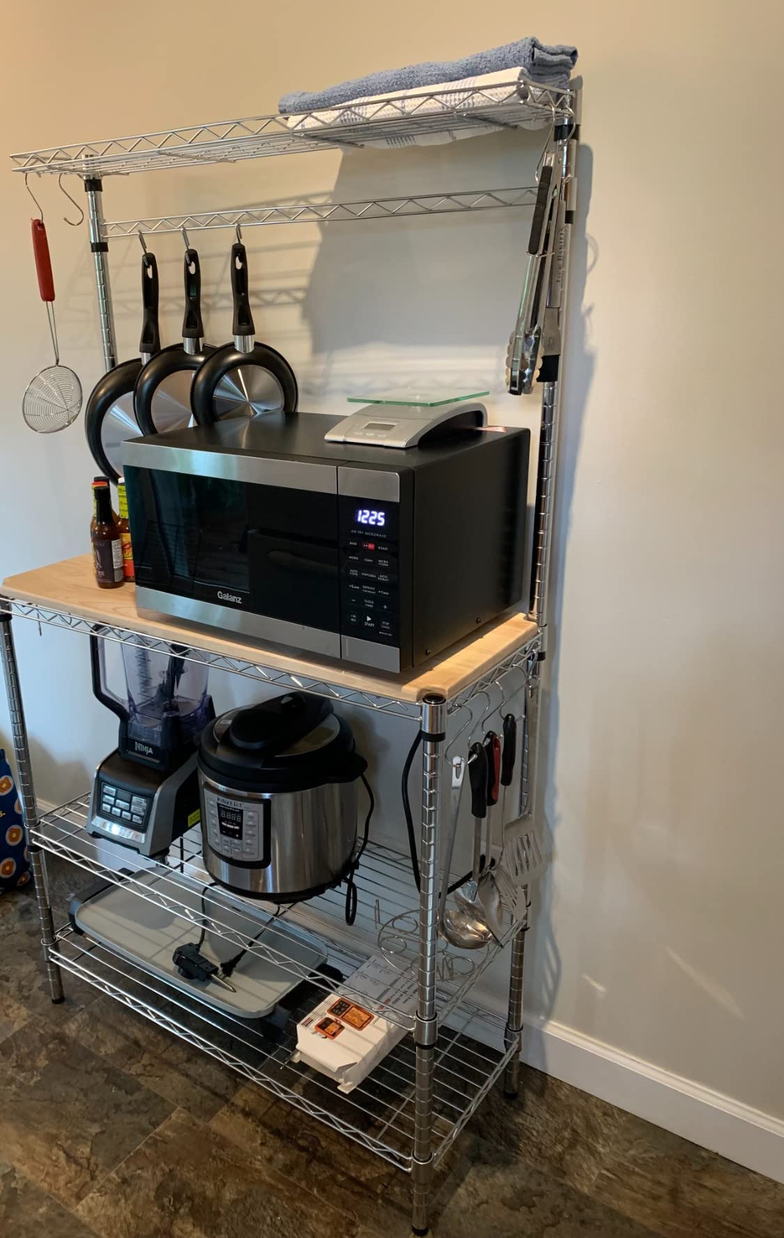 14/mo Finance Amazon Basics Kitchen Storage Baker's Rack with Wood