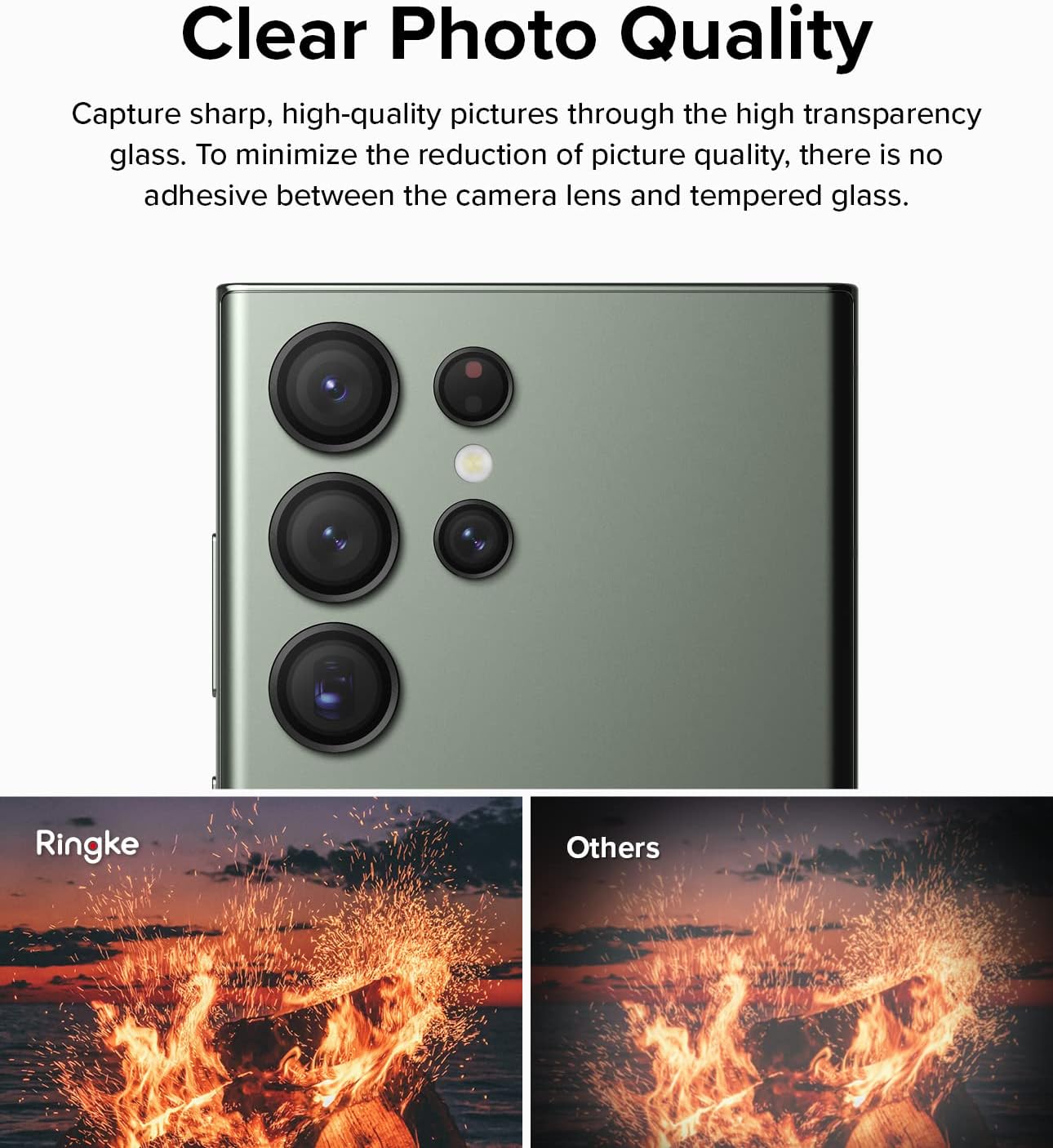 Ringke Onyx Case Compatible with Samsung Galaxy S23 Ultra [Dark Green] + Camera Lens Frame Glass Compatible with Samsung Galaxy S23 Ultra