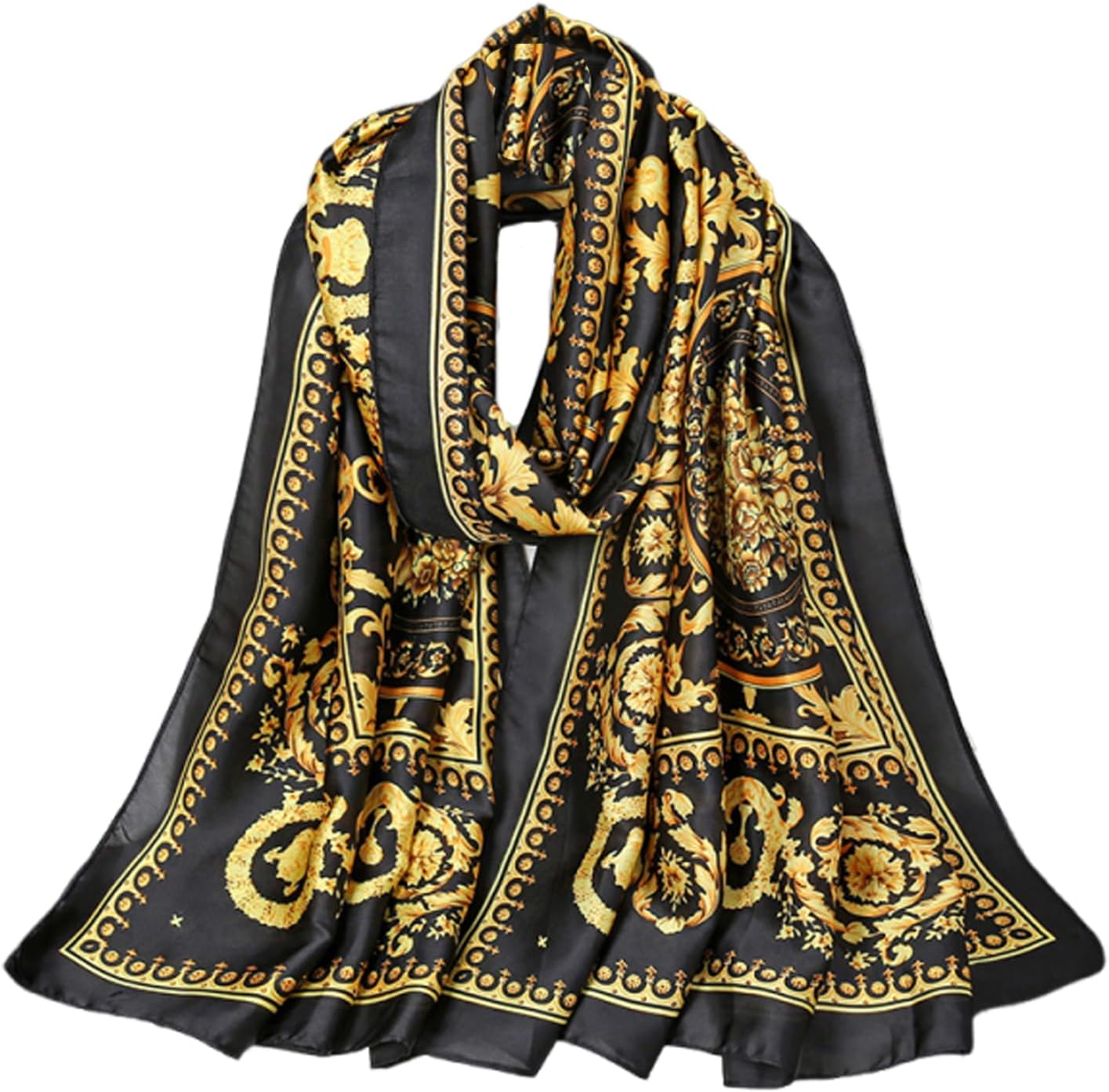 Aufeel Fashion Scarves 100% Satin Silk Scarf Long Lightweight Sunscreen Shawls Wraps for Women Hair Scarves Aufeel Fashion Scarves 100% Satin Silk Scarf Long Lightweight Sunscreen Shawls Wraps for Women Hair Scarves