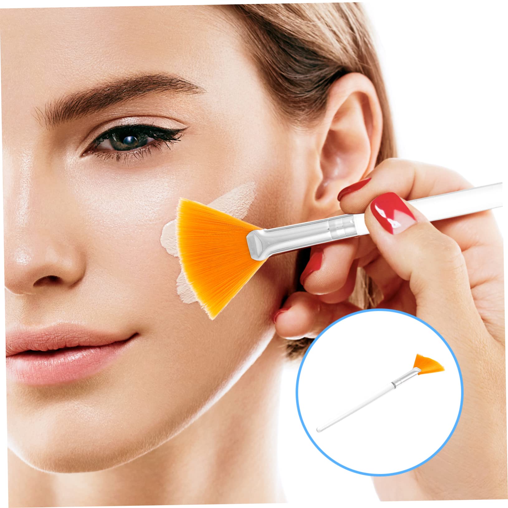 12 Pz Pennello Maschera Di Bellezza Ventaglio Di Pennelli Per Il Trucco Pennello a Ventaglio Piatto Morbidi Pennelli Applicatori Per Il Viso Fan Fibra Artificiale Pelliccia Soffice