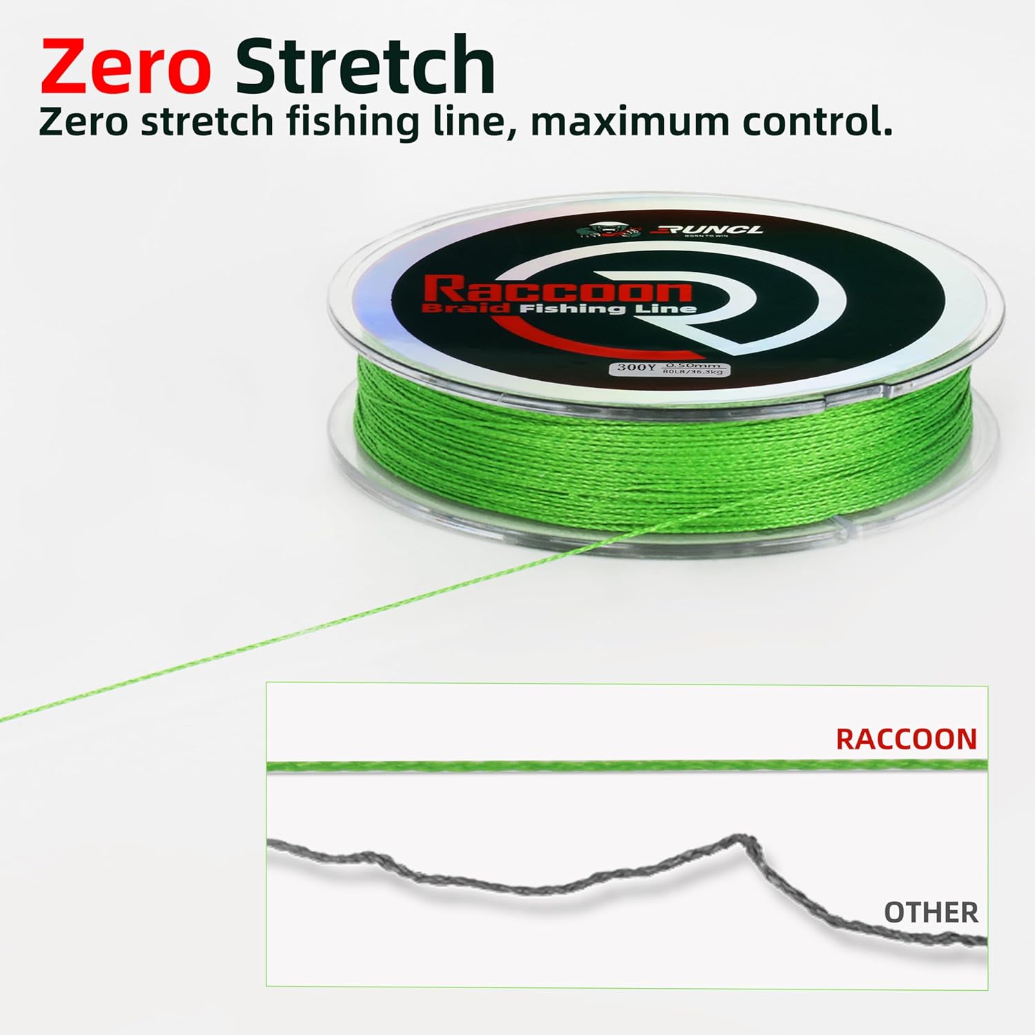 RUNCL Upgraded Braided Fishing Line, Colorfast Fishing Line Braid for