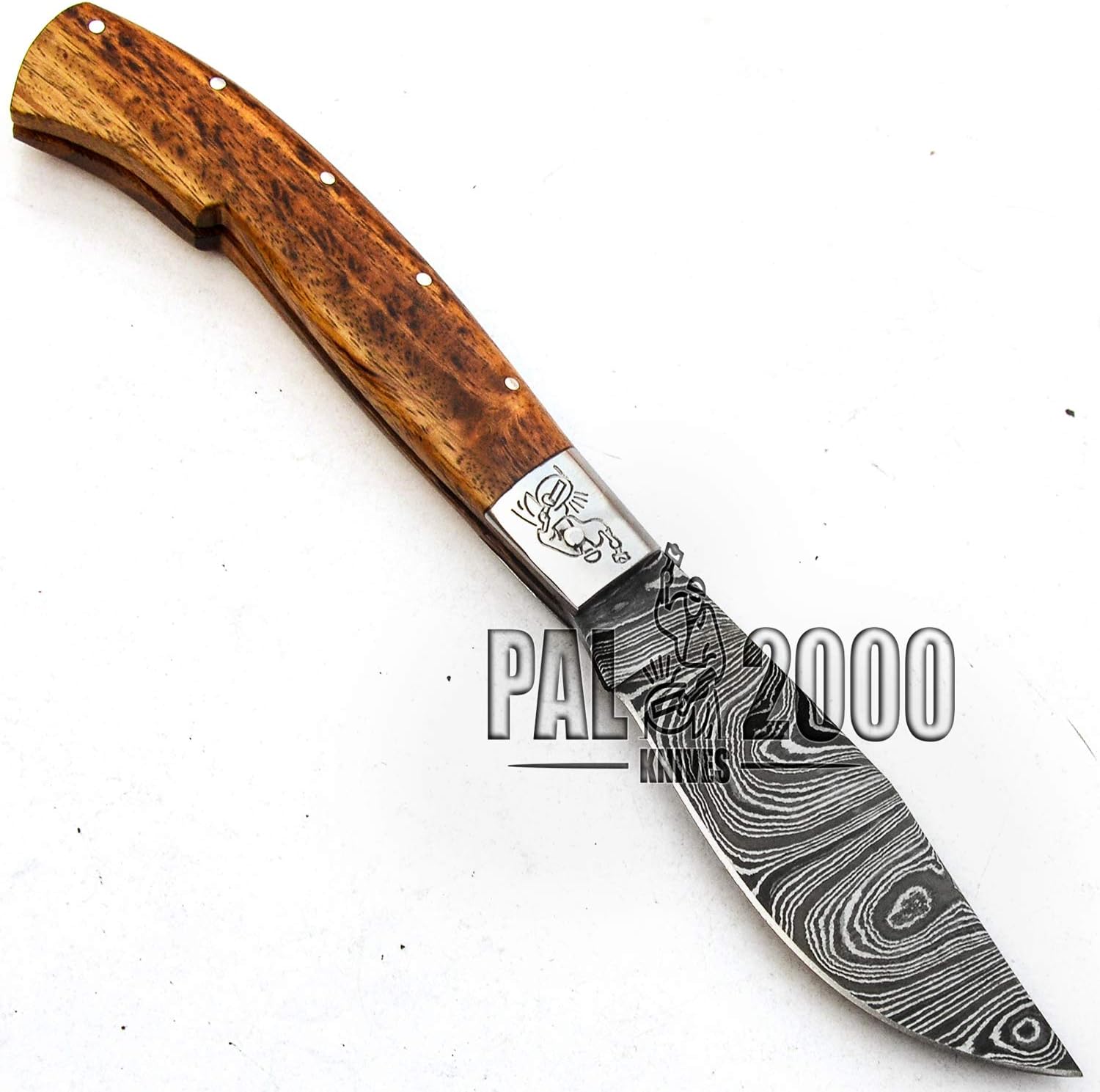 Crаzу Dеаlѕ 8.4 Inch - Beautiful Custom Knife - Handmade Forged Damascus Steel, Folding Blade Knife, with Leather Sheath - 9697