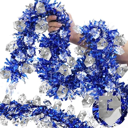Turnmeon 18 Ft By 6 Inch Hanukkah Tinsel Garland, Hanukkah Decorations With Dreidel Silver Ornaments Blue Metallic Streamers Indoor Outdoor Chanukah Hanukkah Decoration Home Party Supplies #TOP21