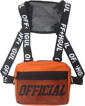 Maizoon Chest Pack for Men Featuring Versatile Running Vest Stylish and Functional Backpack Ideal for Hiking Outdoor Adventures Running & Hip-Hop Outfits Orange