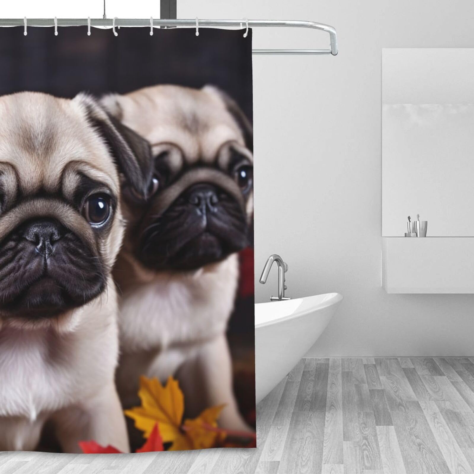 Rideau de douche carlin en tissu imperméable de salle de bain 183x183cm
