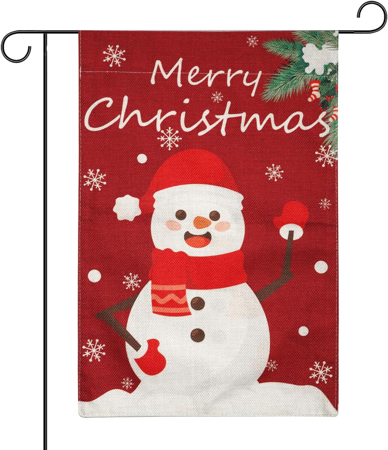 Christmas Garden Flag, 11.8 x 17.8 Inch Snowman Yard Flag Double Sided Winter Merry Christmas Garden Banner for Outside Winter Holiday House Yard Xmas Decorations