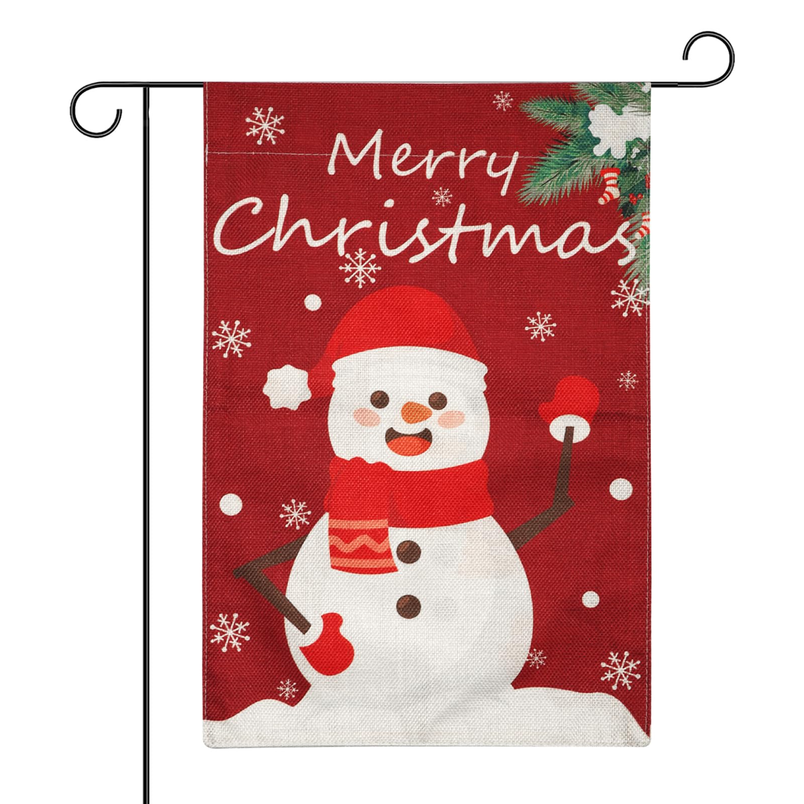Christmas Garden Flag, 11.8 x 17.8 Inch Snowman Yard Flag Double Sided Winter Merry Christmas Garden Banner for Outside Winter Holiday House Yard Xmas Decorations
