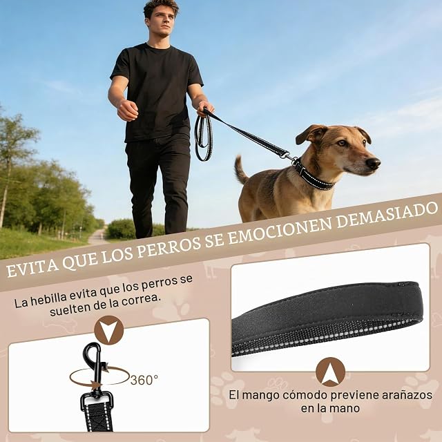 Foto 7 de 8 de Correa Doble para Perros,Correa Perro Pistón a Prueba de Explosiones,Strap Ampliación Reflectante para Paseos…