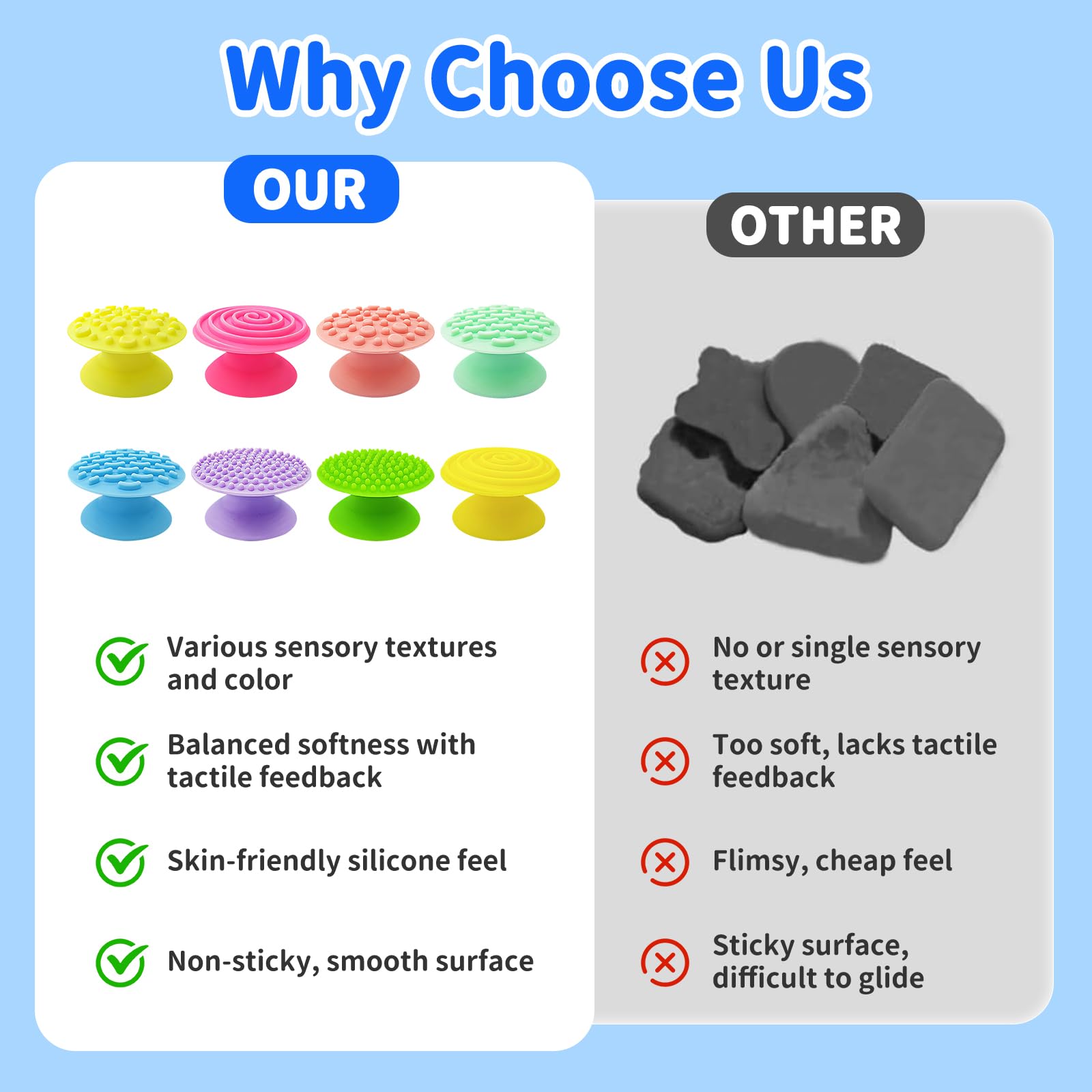 Fidget Toys Sensory Stone for Kids, Soft Textured Worry Stones Fidget Stress Toys for Kids Students Adults Calming Anxiety Relief Special Needs - Image 4