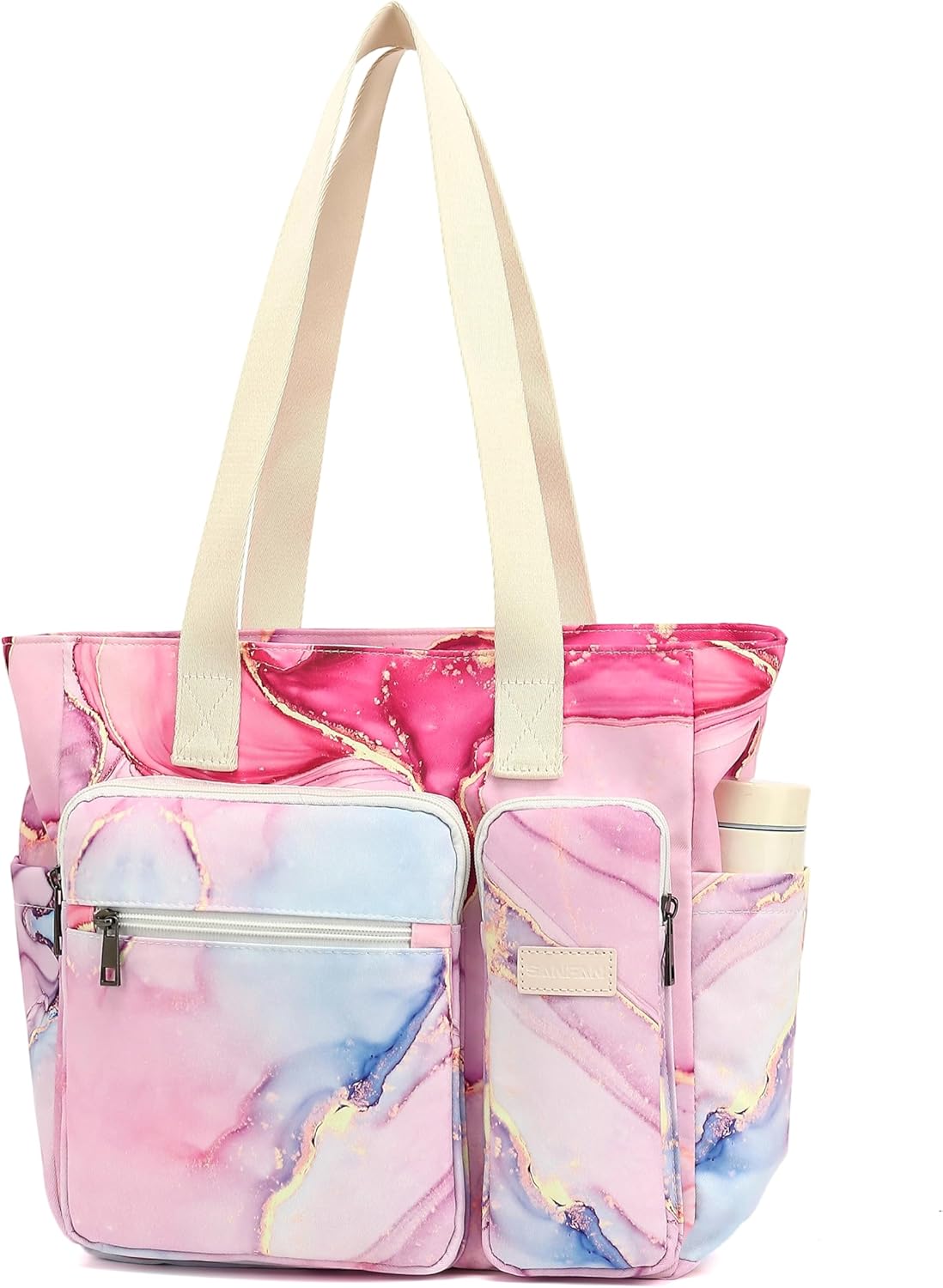 Women Tote Bag With Muti-Pockets,Lightweight Shoulder Bag,Large Capacity Handbag for Travel, Work, Gym