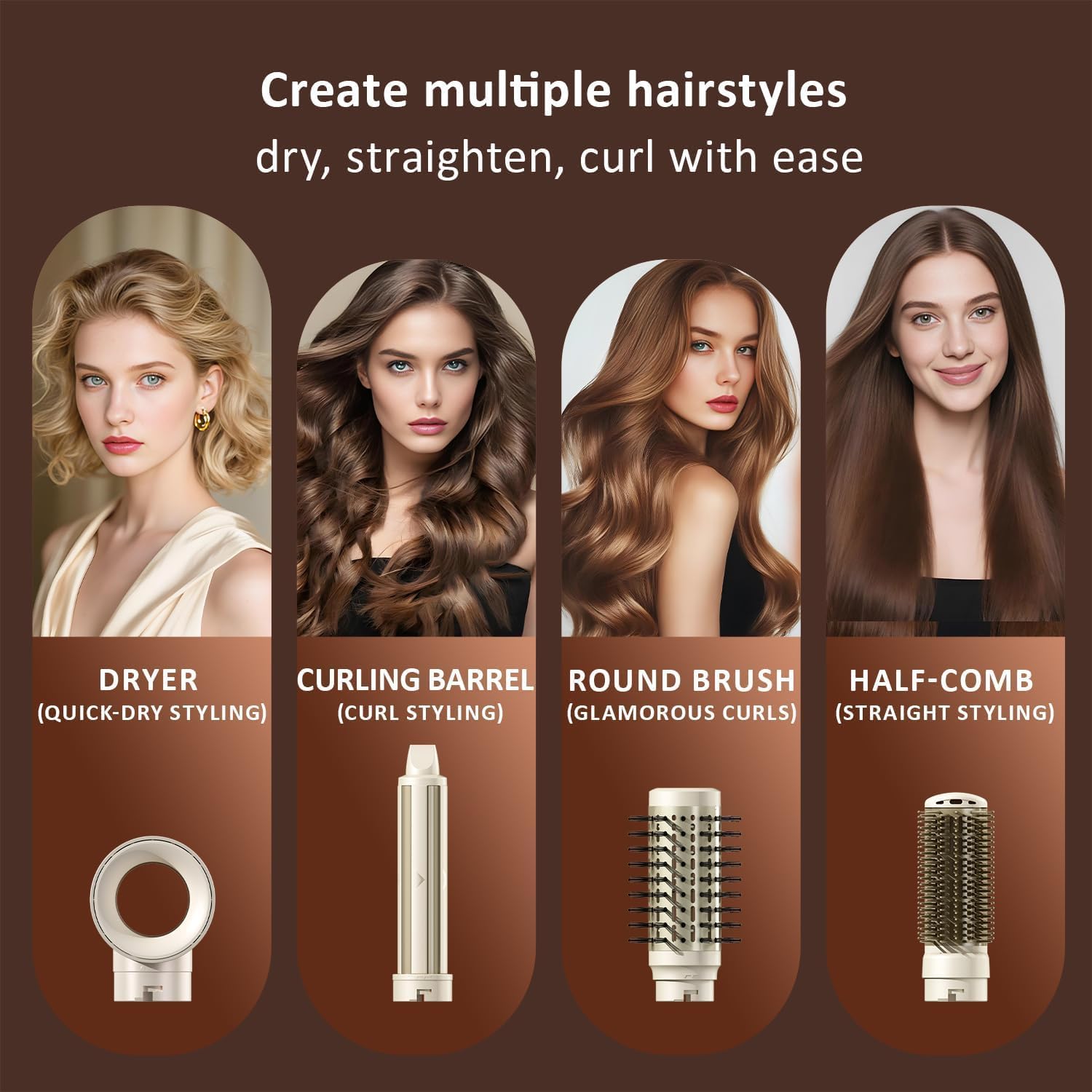 5 in 1 Multi Hot Air Styler Wrap (Gold)