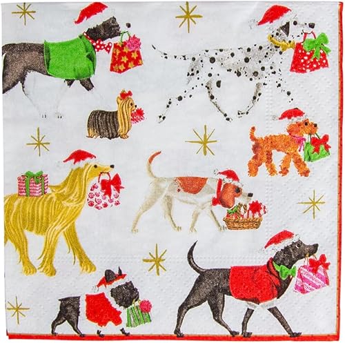 Miniatura 10 de Caspari Servilletas de papel para entrega de Navidad en blanco - 20 por paquete, multicolor (13310L)