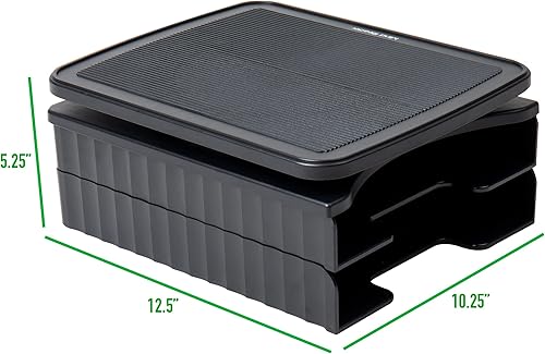 Miniatura 3 de Mind Reader FILSWIV2-BLK - Soporte organizador de archivos con 2 niveles, soporte giratorio en 360 grados para documentos, organizador para oficina,