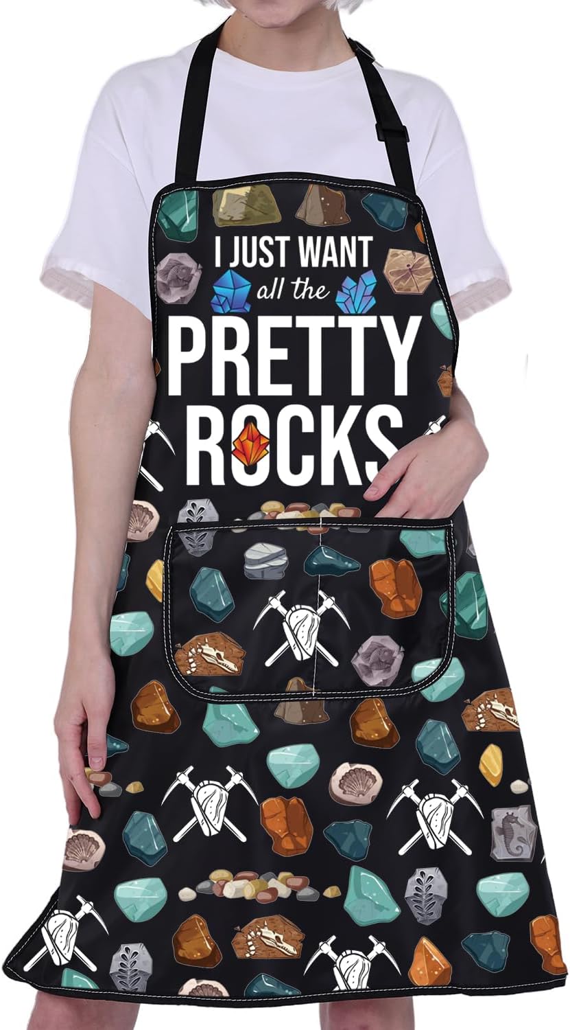 CMNIM Rock Collectors Aprons Geologist Gift Rock Lover Kitchen Gardening Apron I Just Want All the Pretty Rocks Geology Gift image 5