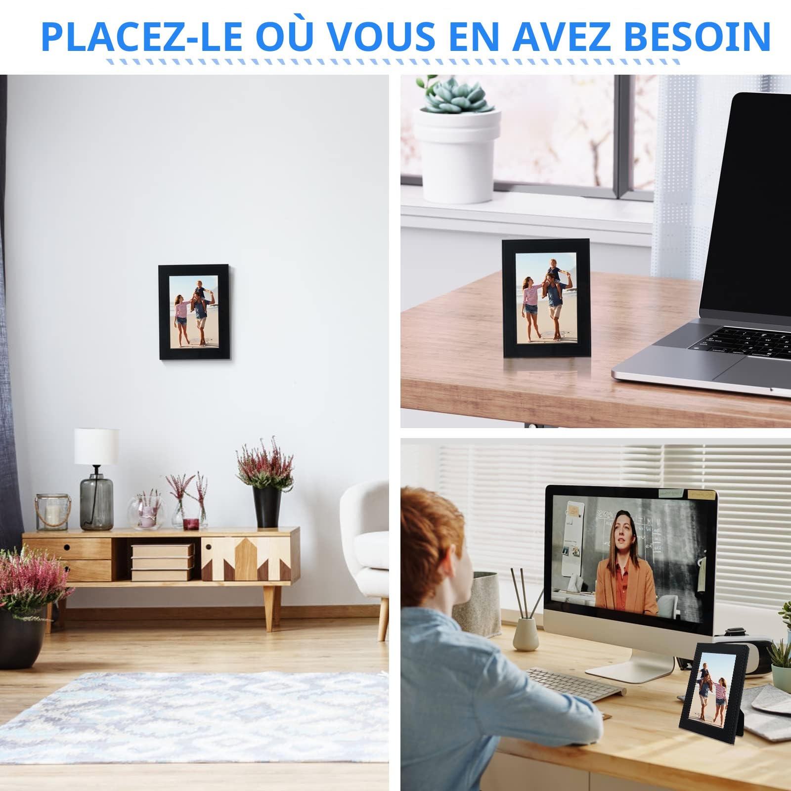 Caméra Espion Cadre Photo, Mini Camera Cachée sans Fil HD 1080P, Mciro Caméra de Surveillance avec Détection de Mouvement