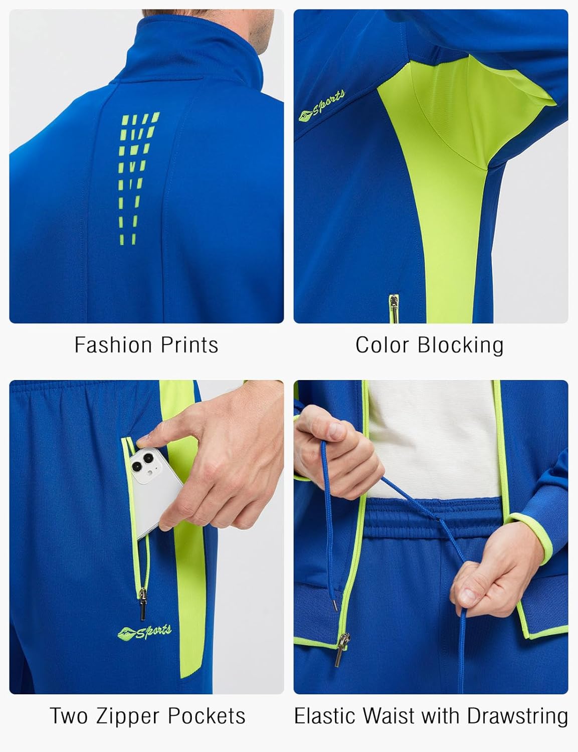 Rdruko Men's Tracksuit Sweatsuits 2 Piece Set Athletic Jogging Gym Activewear Sweat Track Suits Sets - Image 5