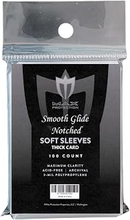 Max Protection Notched Penny Sleeves - Acid-Free Archival Safe - Pre-Cut Card Holders Prevents Corner Dings for Cards up to 180pt - Ideal for Modern and Vintage Cards 100ct Packs (1000 Sleeves)
