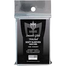 Max Protection Notched Penny Sleeves - Acid-Free Archival Safe - Pre-Cut Card Holders Prevents Corner Dings for Cards up to 180pt - Ideal for Modern and Vintage Cards 100ct Packs 1000 Sleeves