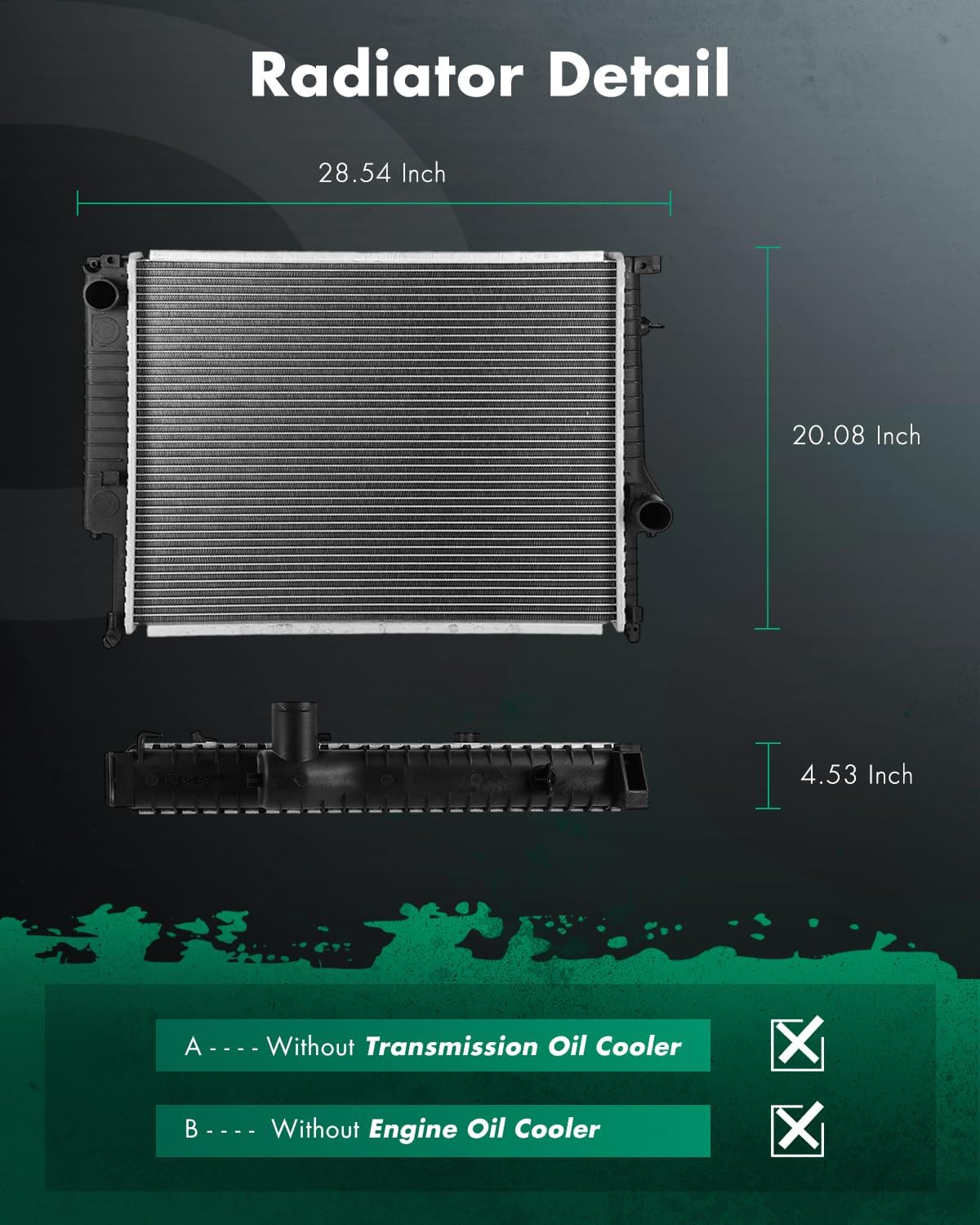 SCITOO 1841 Radiator Fit 1999-2000 for 323i 2.5L 1998-1999 for 323is 2.5L 1992-1995 for 325i 2.5L 1996-1998 for 328i 2.8L 1995 for M3 3.0L 1996-1999 for M3 3.2L 1998 for Z3 3.2L