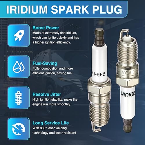 Miniatura 3 de BDFHYK Juego de 8 bujías de iridio compatibles con Chevy Buick Cadillac GMC VPG Isuzu Hummer Pontiac Saab 4.6L 4.8L 5.3L 5.7L 6.0L 6.2L 7.0L V8