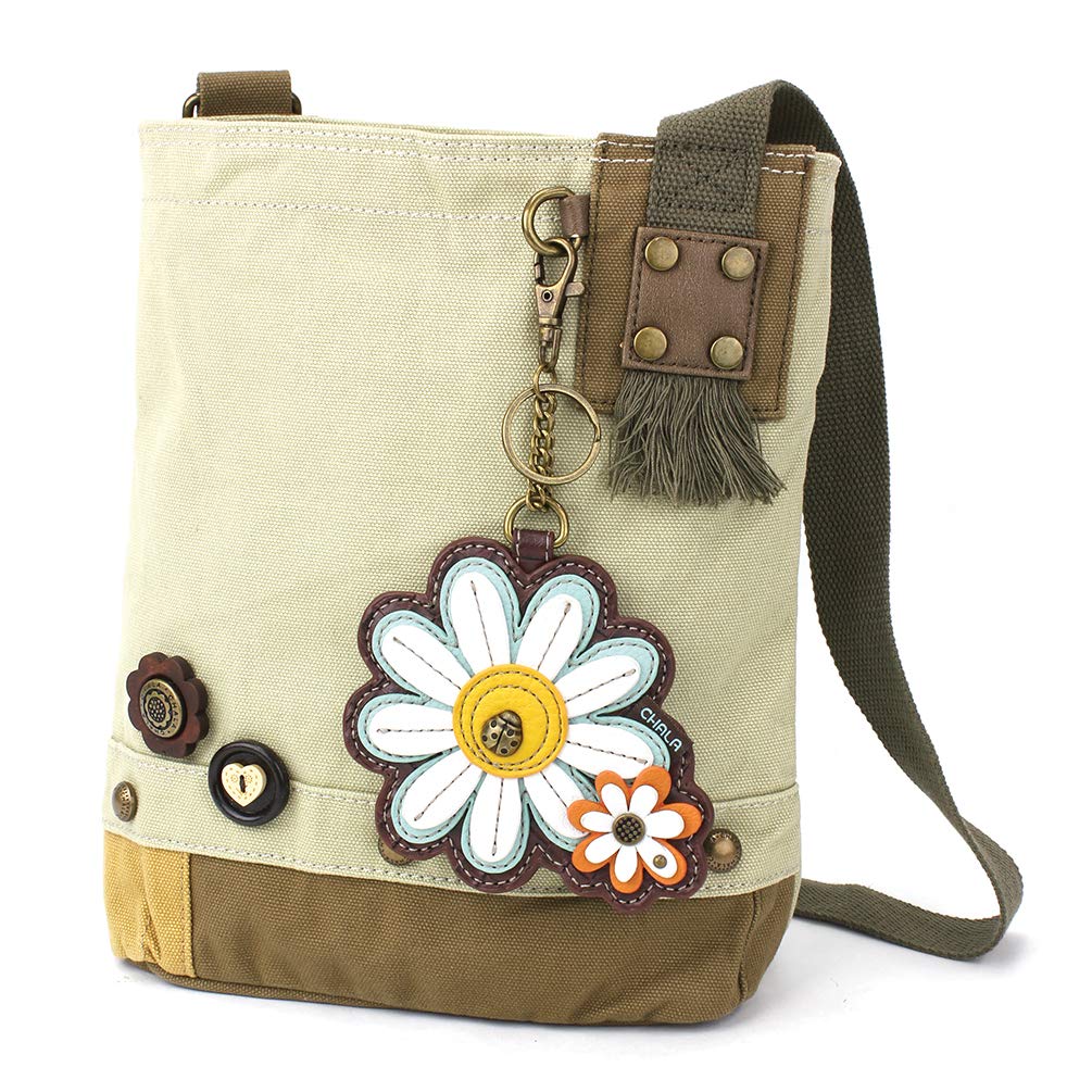 CHALA Patch Cross-Body Women Handbag, Canvas Messenger Bag Olive, Metal Charming Cross - Oliv, Medium — view 47