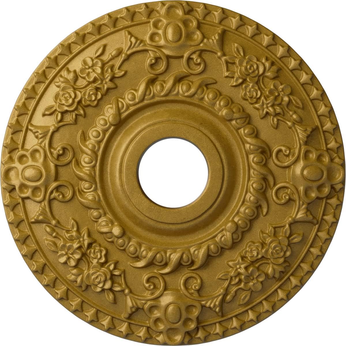 Ekena Millwork CM18ROBRS Rose Ceiling Medallion, Brass