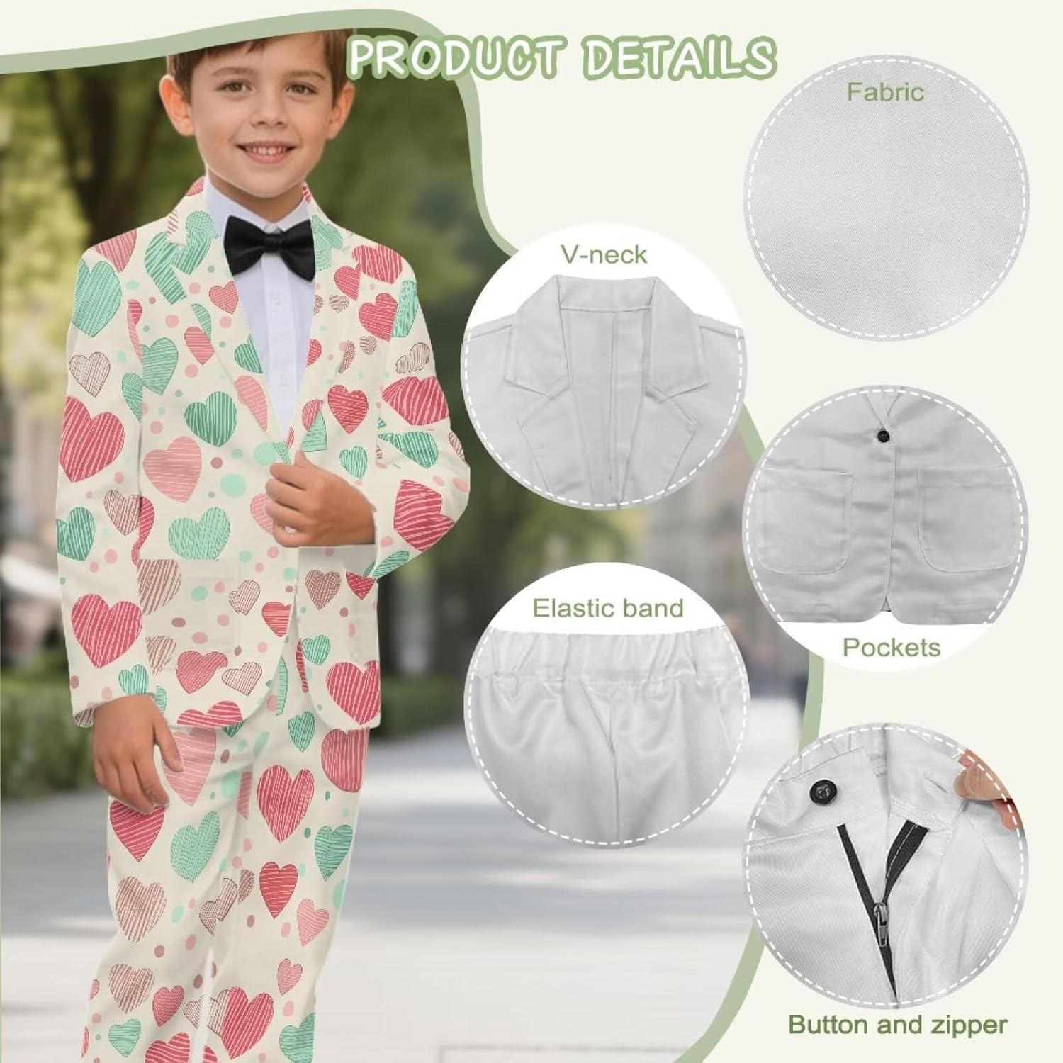 Suobstales Boys Suits Set Slim Fit Tuxedo 2 Piece Kids Blazer Jacket Pants Formal Size 6-14T Ring Bearer Outfit for Wedding