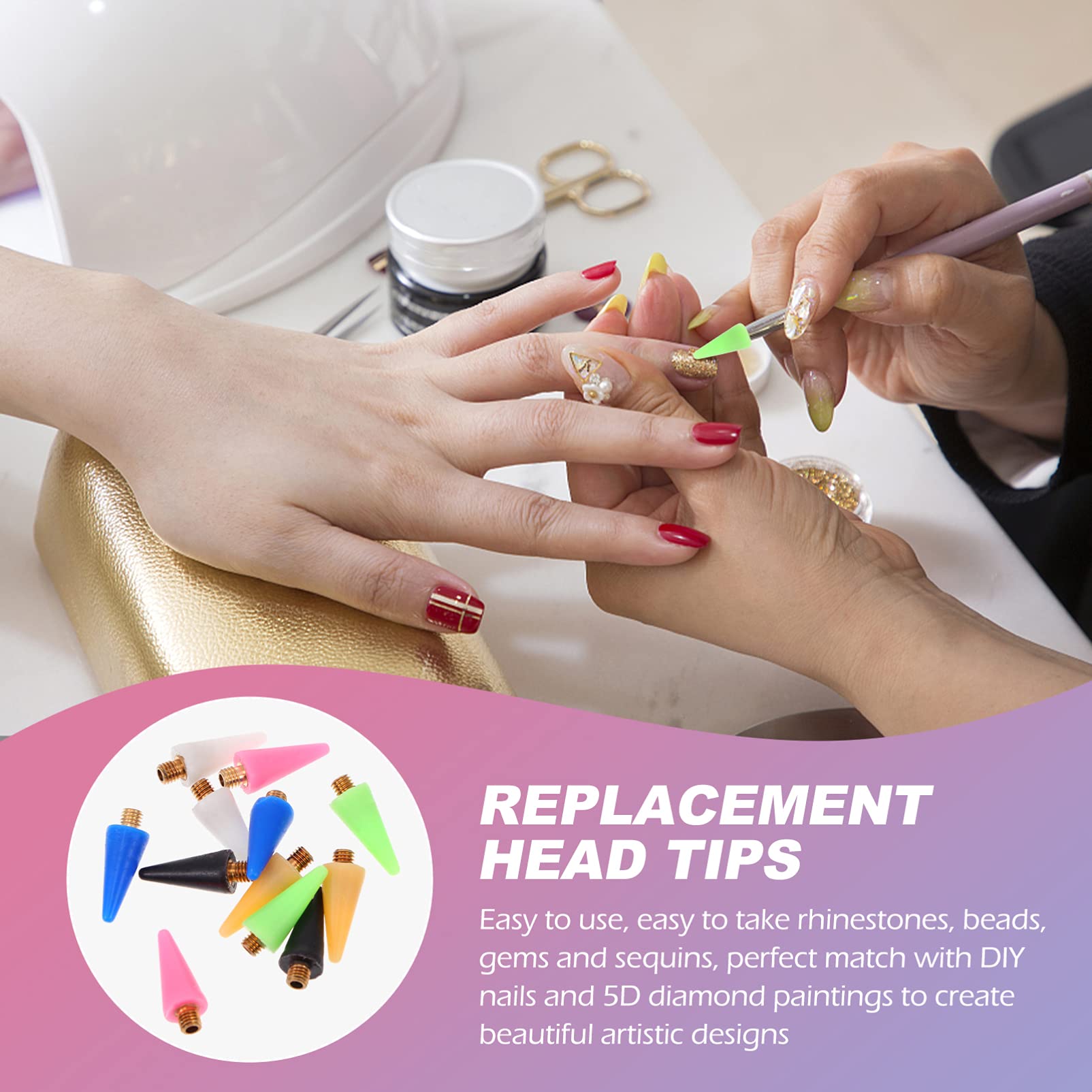 FRCOLOR Tools 24 pcs Wax Replacement Rhinestones Picker Wax Head Rhinestone Pen Wax tip Wax Head Replacement Head Nail Rhinestones Manicure Manicure Nail Art Tools