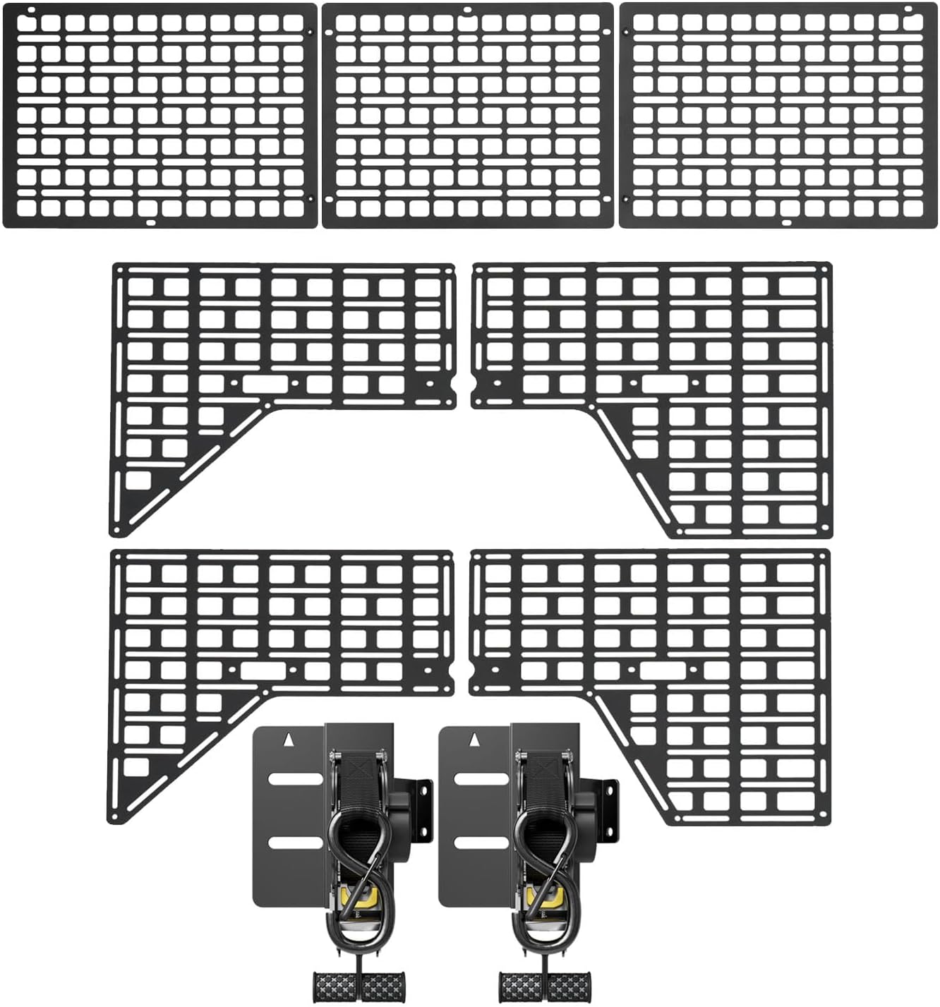 Retractable Ratchet Straps Compatible with 2019-2025 Chevy Silverado GMC Sierra 1500 Front Bed Molle Panel Side Truck Panel System Replacement for 2019-2025 Chevy Silverado Accessories