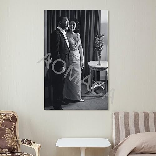Miniatura 7 de Póster fotográfico en blanco y negro de Martin Luther King Jr y esposa, Coretta Scott King, póster de fotografía retro Po, pósteres e impresiones