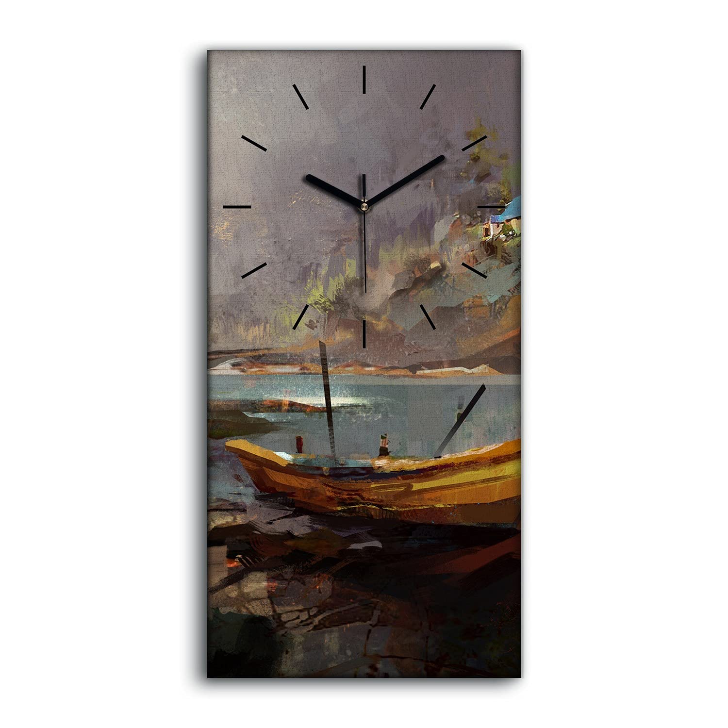 Horloge sur Toile Sans Tic-Tac : Déco Murale Salon Moderne Paysage Forêt