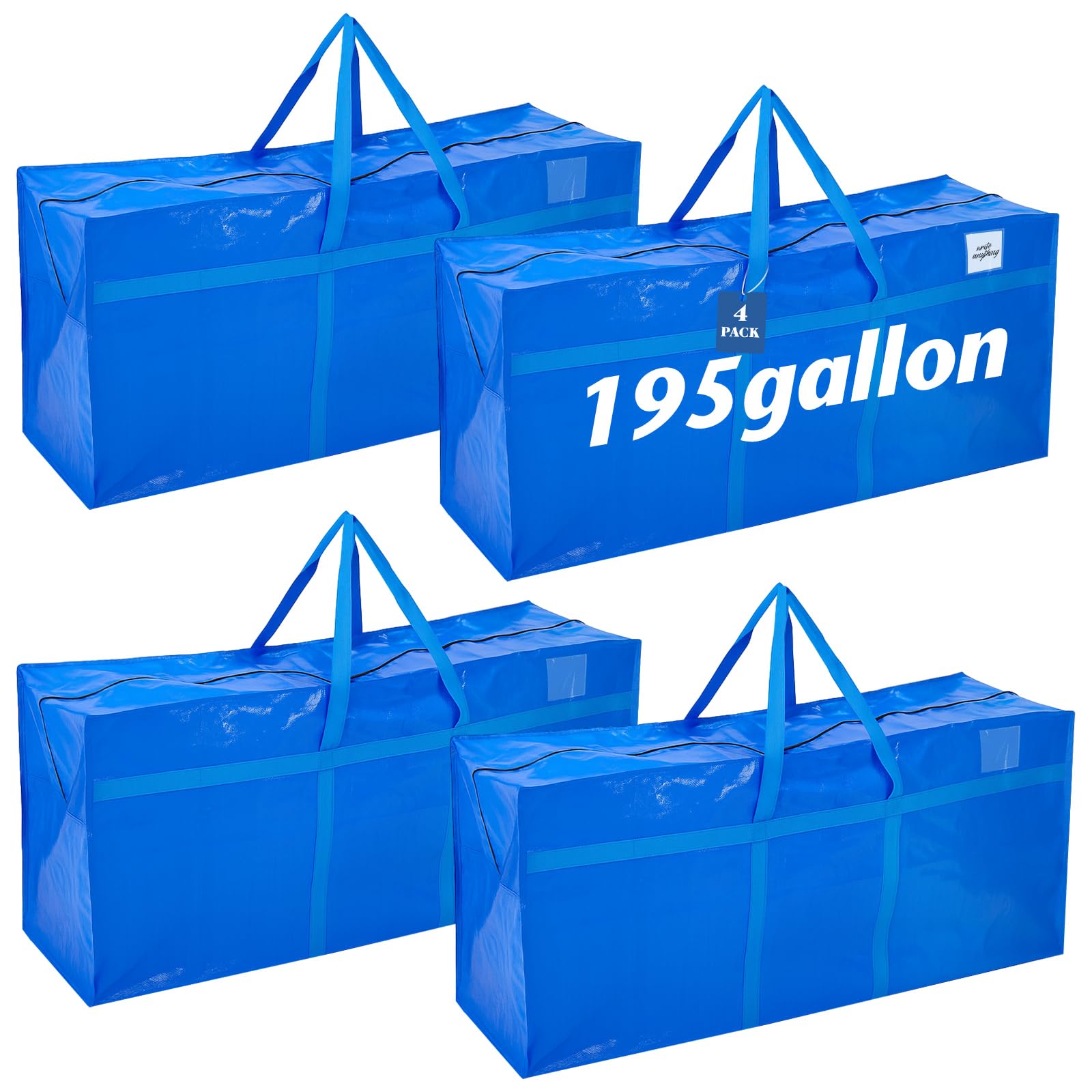 Windyun 4 Pcs 195 Gallon Extra Large Moving Bags XXL Heavy Duty Storage Bag