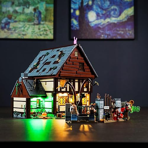 Miniatura 2 de BrickBling Iluminación LED compatible con Lego 21341 Hocus Pocus The Sanderson Sisters' Cottage, versión de luz con control remoto (solo luces, sin
