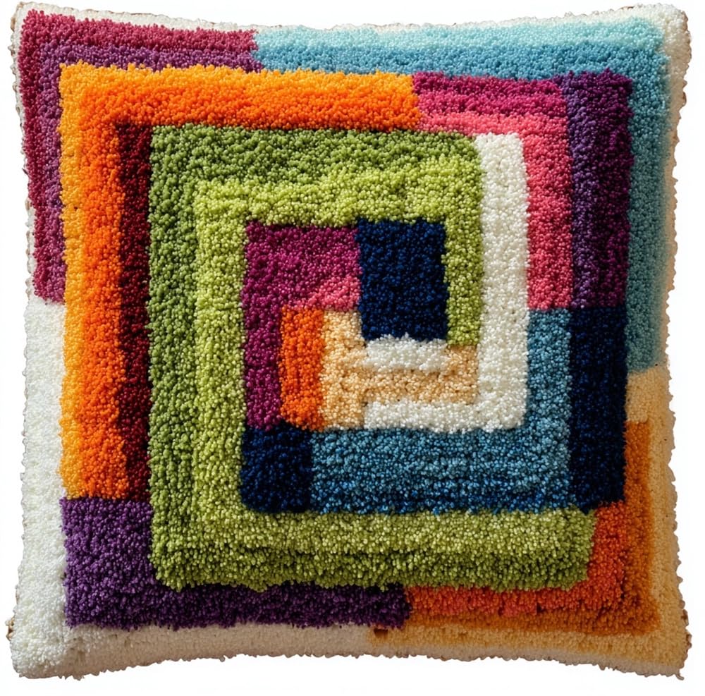 Taxpy Latch Hook Kits Pillow Cake 17X17In