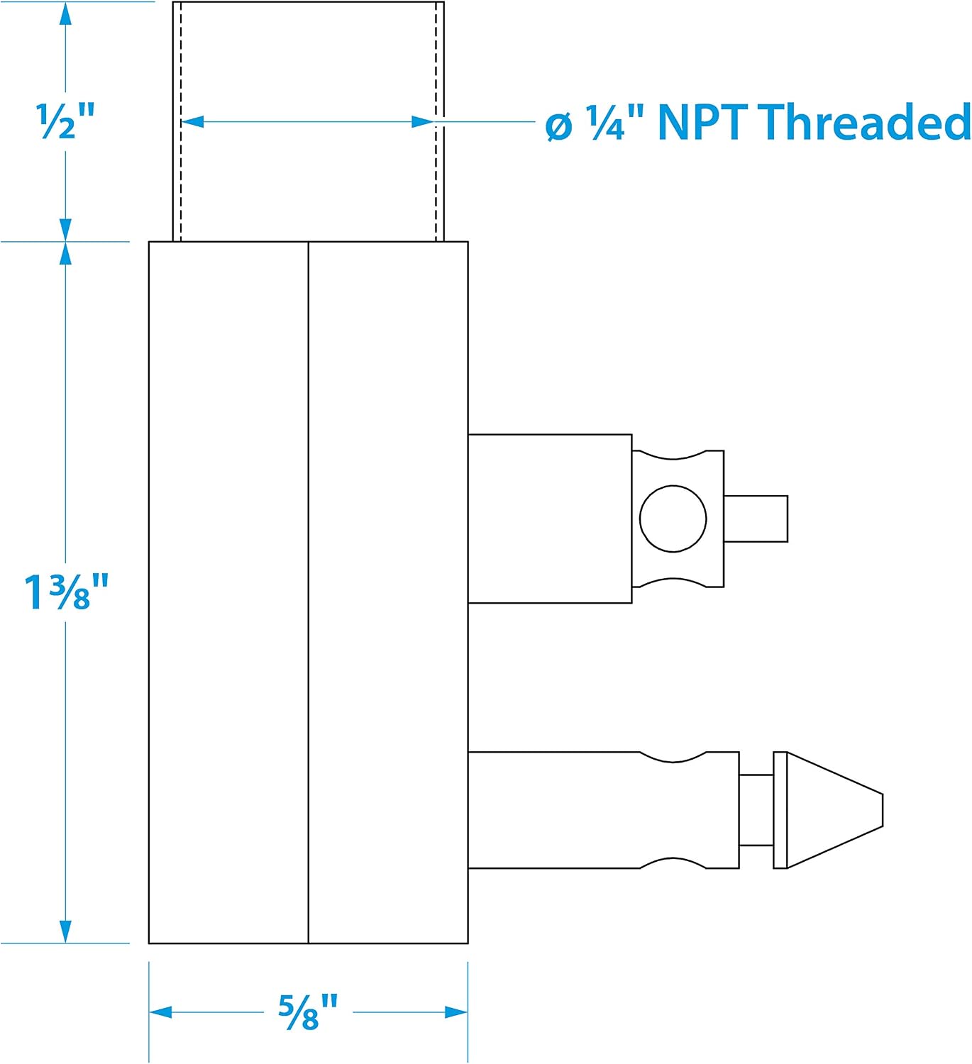Seachoice 20651 Deluxe Fuel Connector Tank Fitting for Yamaha/Mercury/Mariner, Male, 1/4-Inch NPT,Gold
