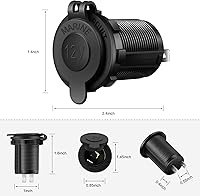 Vista 3 de Enchufe para encendedor de cigarrillos, automóvil, motocicleta, ATV RV, enchufe para encendedor, toma de corriente, receptáculo de 12V, enchufe