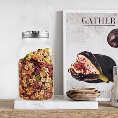 Miniatura 6 de novelinks Tarros de plástico transparente de 32 onzas con tapas, aptos para lavavajillas, tarros de plástico de 32 onzas con tapas para