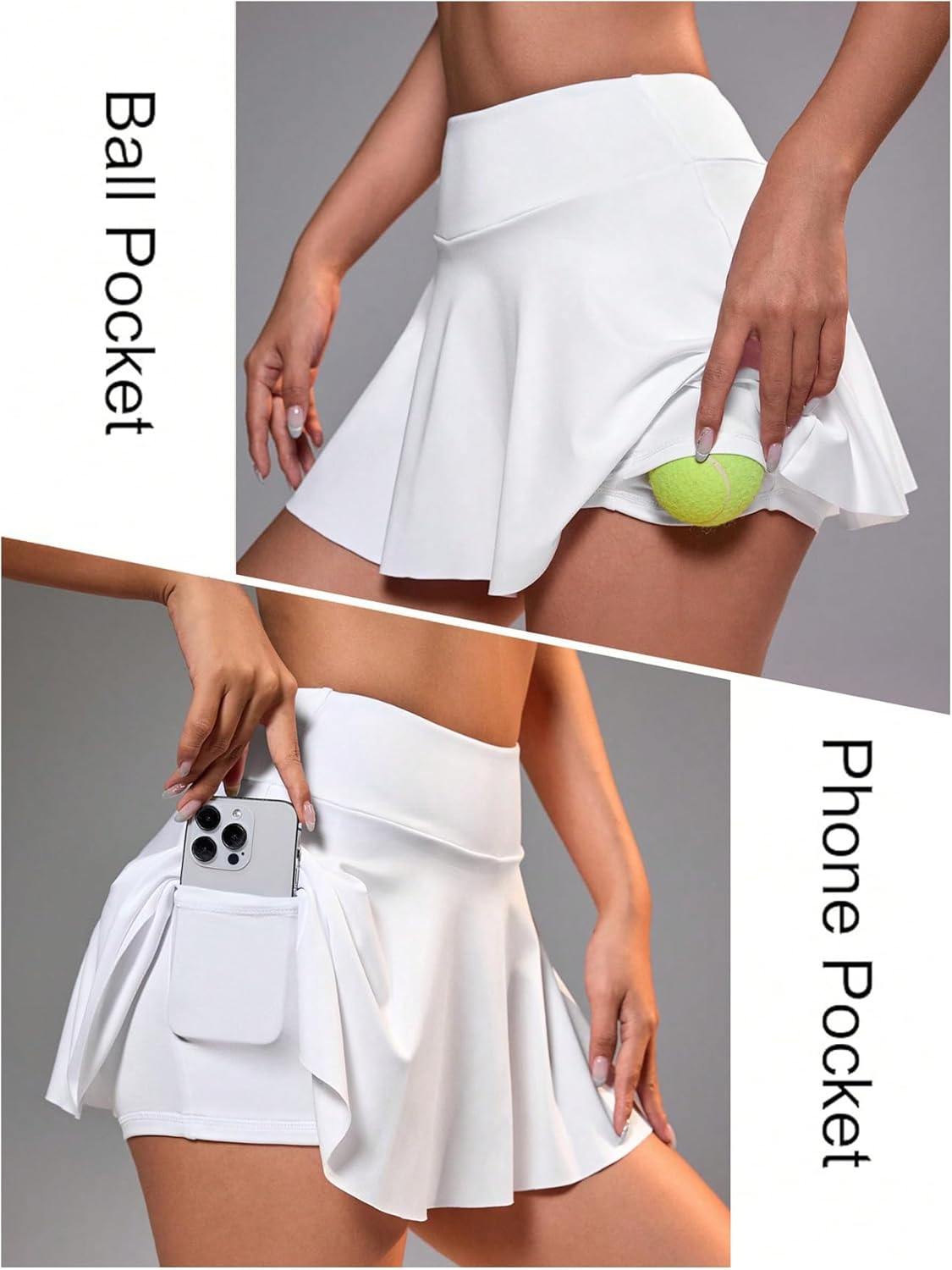 WDIRARA Women's Athletic Tennis Skirts High Waisted Golf Badminton Workout Flared Mini Skorts with Pockets - Image 6