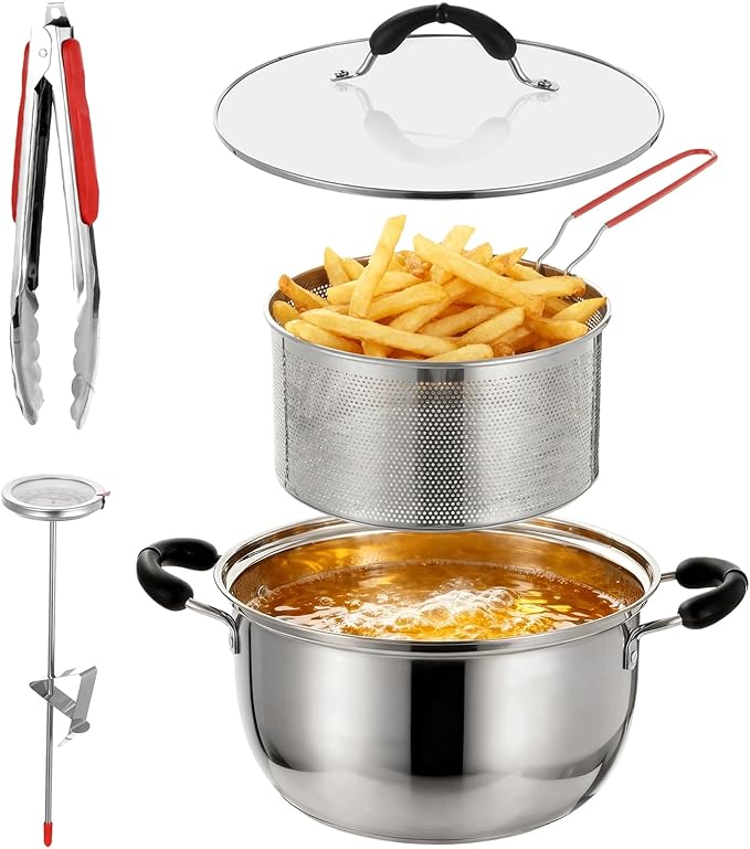 FELISTORY Stainless Steel Deep Fryer Pot with Basket Review