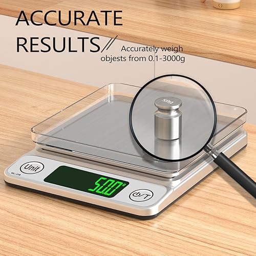 Miniatura 2 de Báscula digital de cocina para alimentos, báscula de café de 105.82 oz0.1, báscula digital de alimentos, 7 unidades de gramos para hornear
