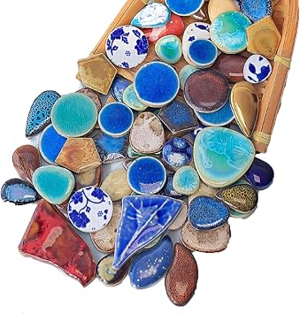 DIY Ceramic Mosaic Tiles, Random Colors, Mini Irregular Shapes, 200g, Garden Art Crafts Decorative Fragments for Home