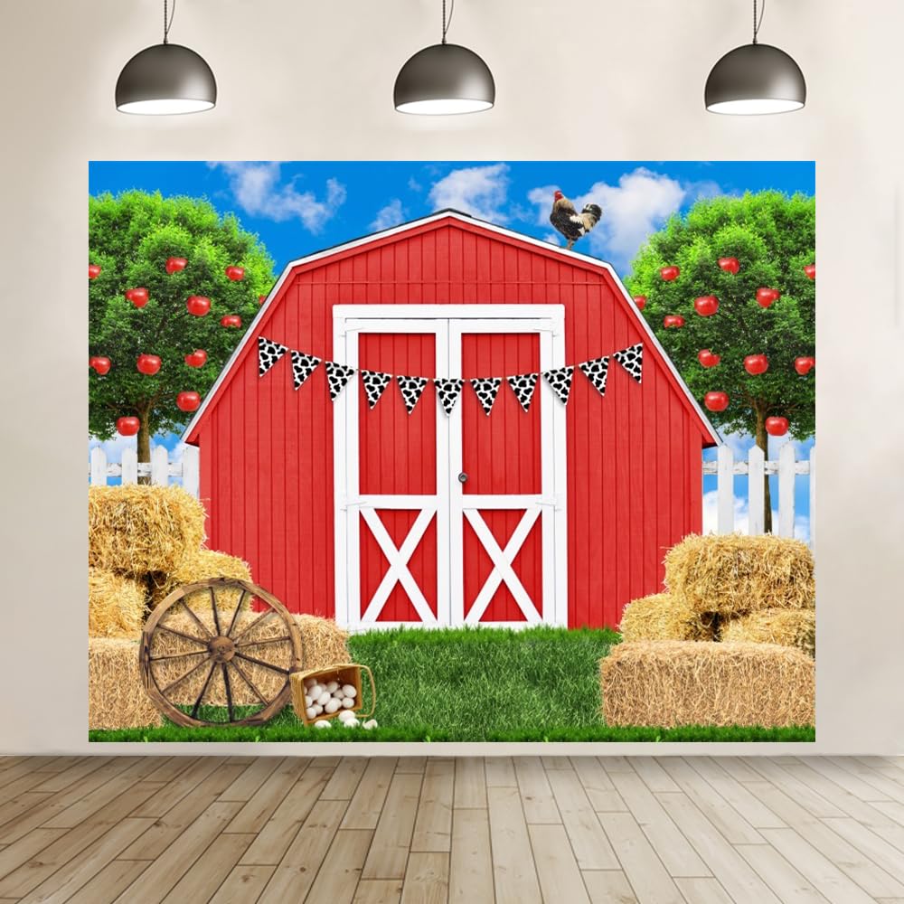 Barn Backdrop For Birthday Party Red Barn Door Backdrop 7x5FT - Western Rustic Farm Photography Background Crayon Sharpener