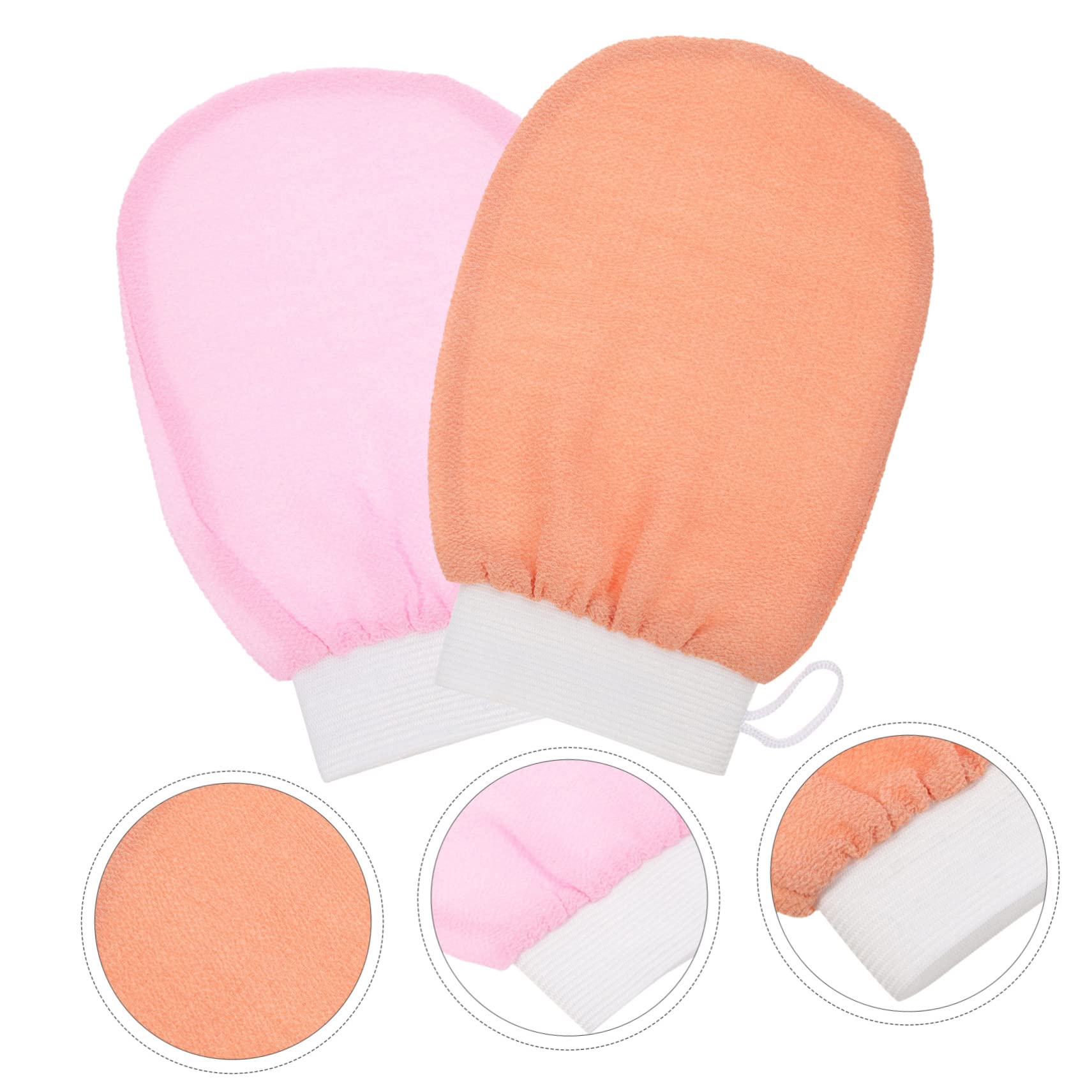 WOFASHPURET 2Pcs Skin Friendly Exfoliating Bath Mitts Reusable Scrubbing Gloves for Skin Cleaning for Smooth Skin and Shower Supplies