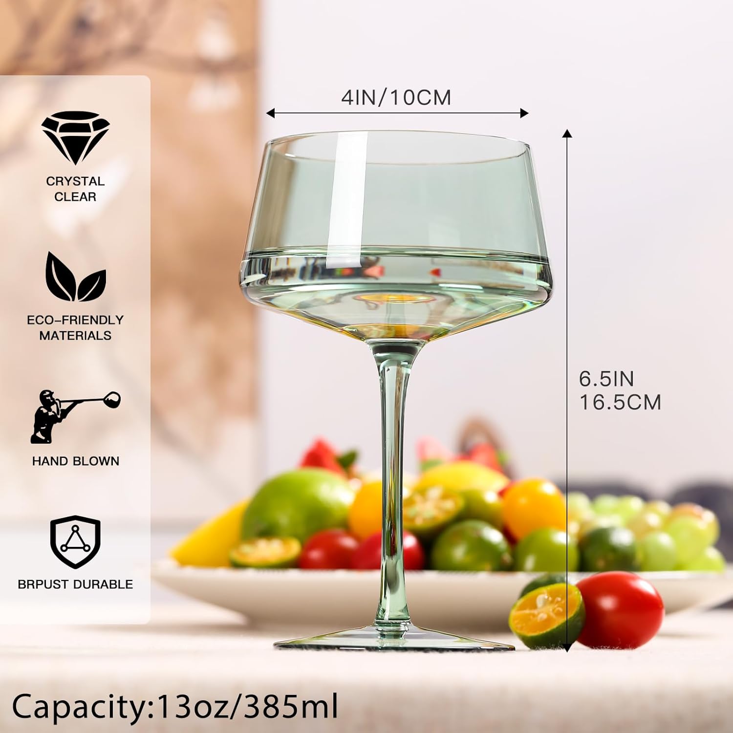 Colored Martini Glasses set