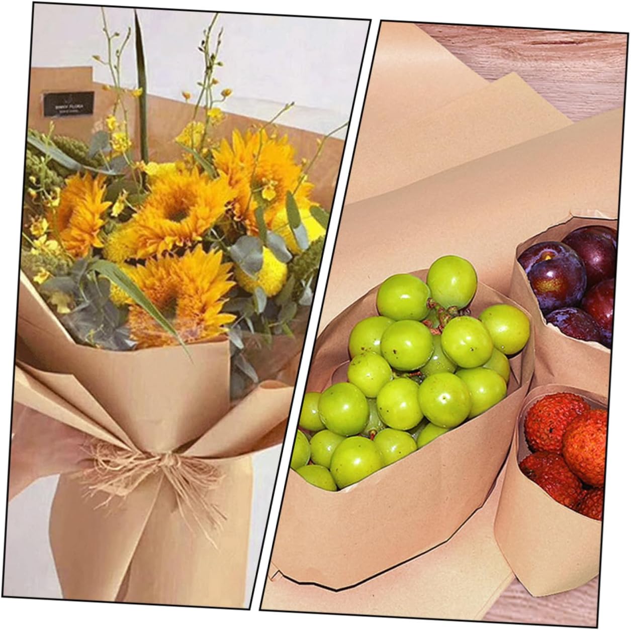 VILLCASE DIY Christmas Wrapping Paper Wide Long Kraft Paper Roll Recyclable Packaging