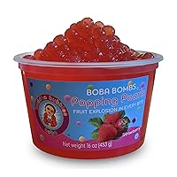 Vista 16 de Buddha Bubbles Boba - Perlas de Boba para reventar/estallar de primera calidad/Bombas de Boba / cobertura de postre (perlas de arándano)