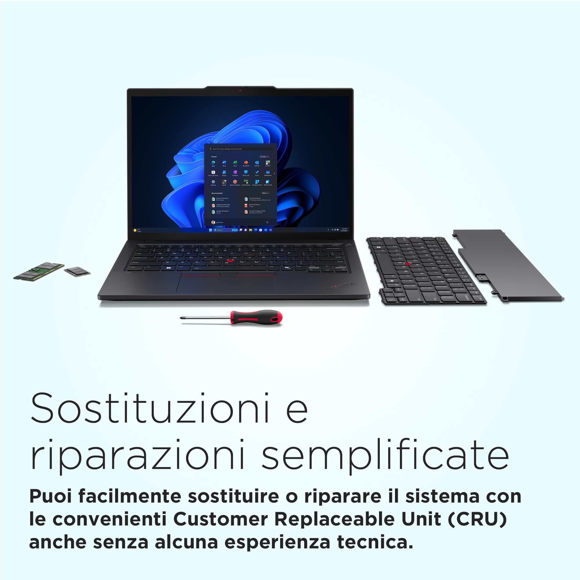 Lenovo - Notebook 14 Pollici ThinkPad T14 Gen 5, Pc Portatile Professionale Windows 11 Pro, Intel Core Ultra 7 155U, RAM 16GB DDR5, 512GB SSD NVMe - Laptop Grafica Intel, Computer Audio Dolby