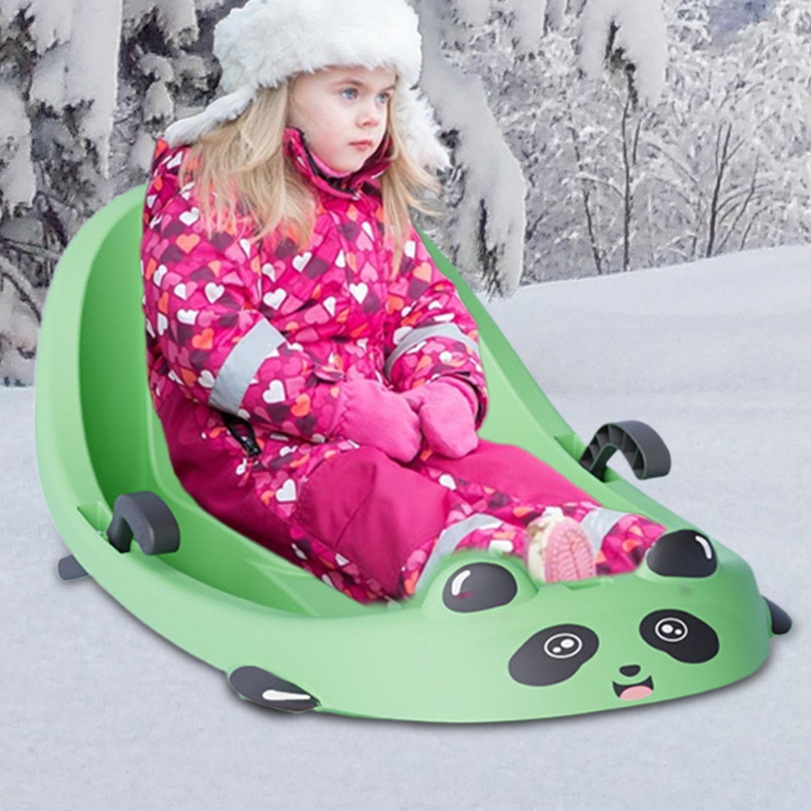 Slitta per bambini, slitta invernale per bambini,Slitta orientabile per bambini piccoli - Slittino da neve con fune e cintura di sicurezza per bambini, ragazzi e famiglie