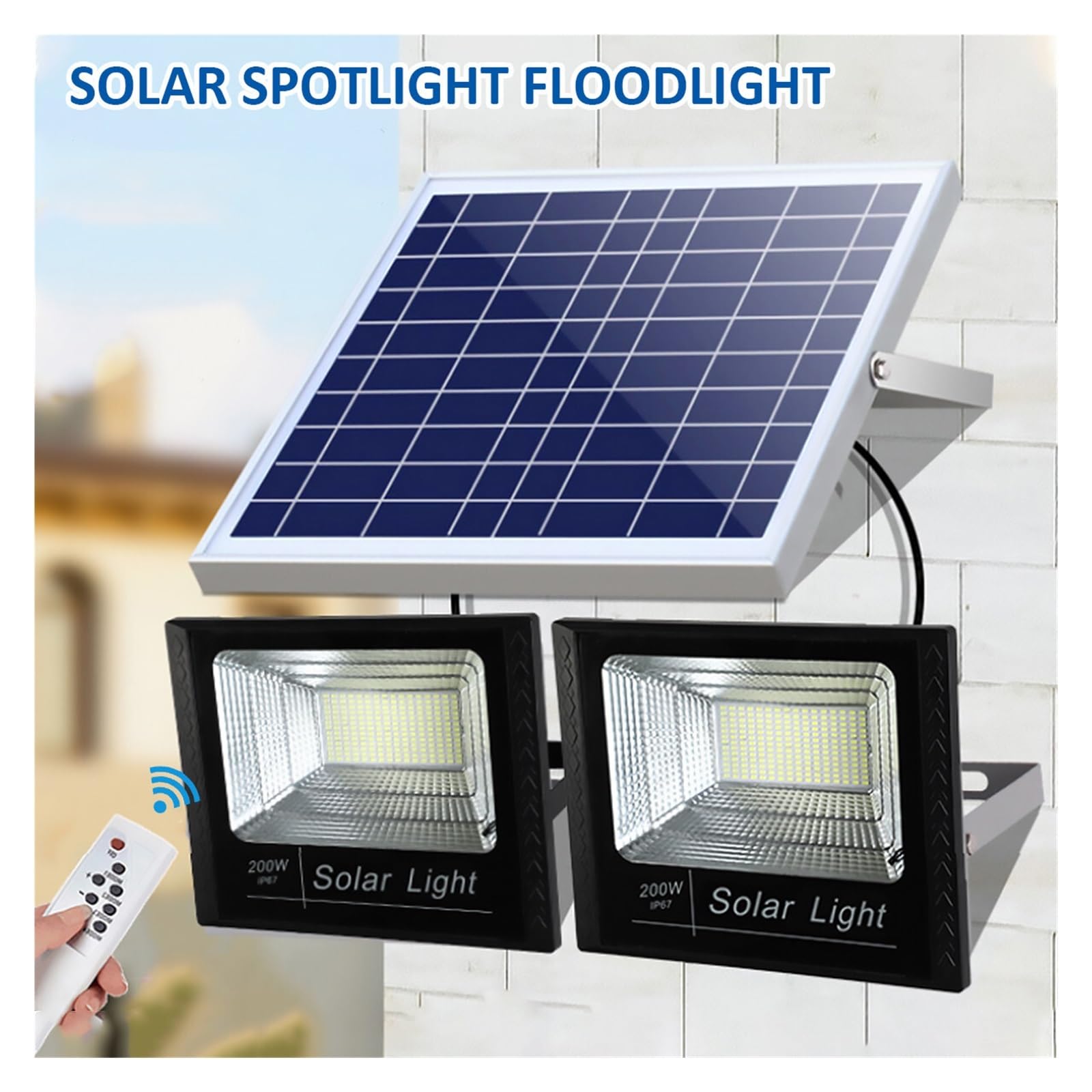 Lampa solarna zewnętrzna, Super Bright Solar LED Light Outdoor Garden Light Solar Street Light Path Lamp With Remote Control Waterproof Solar Spotlight
