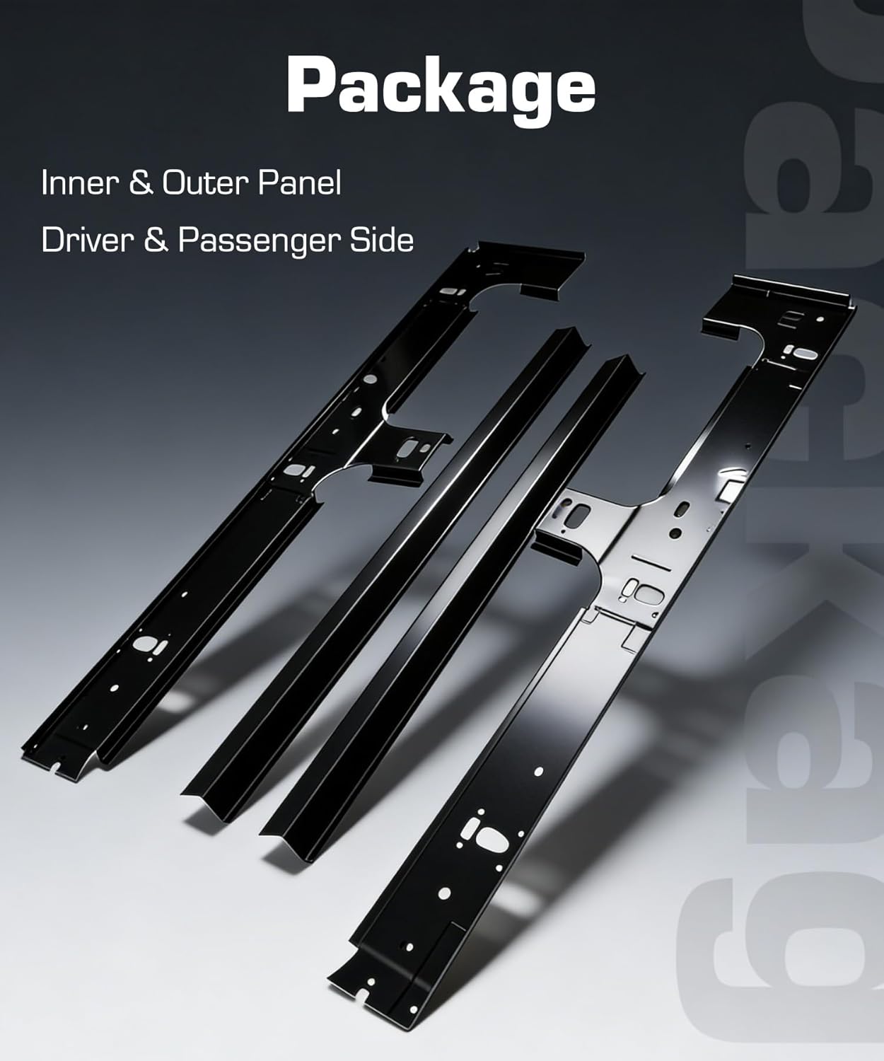 Rocker Panel Fit for 1999-2017 Ford Super Duty F250 F350 4 Door Crew Cab Super Crew Rust Repair Replacement Lower Body Panel Metal Sheet DIY Truck Restoration